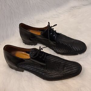 Pirelli leather made in italy basket weave loafer